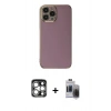 MARSİLYAN™- iPhone 15 Pro Max Kılıf Yankı Serisi - Siyah Vanessa Magic Hayalet Cam + PVD Metal Kamera Lens - GS