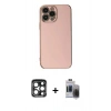 MARSİLYAN™- iPhone 15 Pro Max Kılıf Yankı Serisi - Siyah Vanessa Magic Hayalet Cam + PVD Metal Kamera Lens - LT
