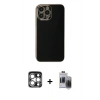MARSİLYAN™- iPhone 15 Pro Max Kılıf Yankı Serisi - Siyah Vanessa Magic Hayalet Cam + PVD Metal Kamera Lens - GS