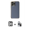 MARSİLYAN™- iPhone 15 Pro Max Kılıf Yankı Serisi - Siyah Vanessa Magic Hayalet Cam + PVD Metal Kamera Lens - GS