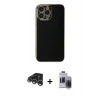 MARSİLYAN™- iPhone 15 Pro Max Kılıf Yankı Serisi - Siyah Vanessa Magic Hayalet Cam + Raze Metal Kamera Lens - GS
