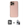 MARSİLYAN™- iPhone 15 Pro Max Kılıf Yankı Serisi - Siyah Vanessa Magic Hayalet Cam + PVD Metal Kamera Lens - SH