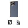 MARSİLYAN™- iPhone 15 Pro Max Kılıf Yankı Serisi - Siyah Vanessa Magic Hayalet Cam + PVD Metal Kamera Lens - SH