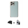 MARSİLYAN™- iPhone 15 Pro Max Kılıf Yankı Serisi - Siyah Vanessa Magic Hayalet Cam + Siyah Raze Metal Kamera Lens