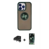 MARSİLYAN™- iPhone 15 Pro Max Kılıf Yörünge Çizgi - Şeffaf 360 Full Body Arka Koruyucu + Raze Metal Kamera Lens - GS