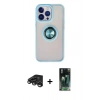 MARSİLYAN™- iPhone 15 Pro Max Kılıf Yörünge Çizgi - Şeffaf 360 Full Body Arka Koruyucu + Raze Metal Kamera Lens - TMGI