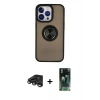 MARSİLYAN™- iPhone 15 Pro Max Kılıf Yörünge Çizgi - Şeffaf 360 Full Body Arka Koruyucu + Raze Metal Kamera Lens - TMGI