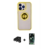 MARSİLYAN™- iPhone 15 Pro Max Kılıf Yörünge Çizgi - Şeffaf 360 Full Body Arka Koruyucu + Raze Metal Kamera Lens - TMGI