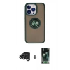 MARSİLYAN™- iPhone 15 Pro Max Kılıf Yörünge Çizgi - Şeffaf 360 Full Body Arka Koruyucu + Raze Metal Kamera Lens - TMGI