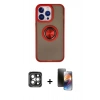 MARSİLYAN™- iPhone 15 Pro Max Kılıf Yörünge Çizgi - Siyah 3D Antistatik Mat Seramik Nano Ekran Koruyucu + PVD Metal Kamera Lens - GI