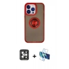 MARSİLYAN™- iPhone 15 Pro Max Kılıf Yörünge Çizgi - Siyah 3D Antistatik Seramik Nano Ekran Koruyucu + PVD Metal Kamera Lens - GI