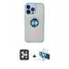 MARSİLYAN™- iPhone 15 Pro Max Kılıf Yörünge Çizgi - Siyah 3D Antistatik Seramik Nano Ekran Koruyucu + PVD Metal Kamera Lens - GI