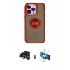 MARSİLYAN™- iPhone 15 Pro Max Kılıf Yörünge Çizgi - Siyah 3D Antistatik Seramik Nano Ekran Koruyucu + Raze Metal Kamera Lens - GS