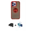 MARSİLYAN™- iPhone 15 Pro Max Kılıf Yörünge Çizgi - Siyah 3D Antistatik Seramik Nano Ekran Koruyucu + Raze Metal Kamera Lens - TMGI
