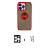 MARSİLYAN™- iPhone 15 Pro Max Kılıf Yörünge Çizgi - Siyah Bilvis 0.18mm Plus Cam Ekran Koruyucu + Gümüş PVD Metal Kamera Lens