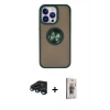 MARSİLYAN™- iPhone 15 Pro Max Kılıf Yörünge Çizgi - Siyah Bilvis 3D Cam Ekran Koruyucu + Raze Metal Kamera Lens - LT