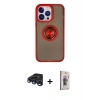 MARSİLYAN™- iPhone 15 Pro Max Kılıf Yörünge Çizgi - Siyah Bilvis 3D Cam Ekran Koruyucu + Raze Metal Kamera Lens - LT