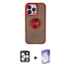 MARSİLYAN™- iPhone 15 Pro Max Kılıf Yörünge Çizgi - Siyah Bilvis 5in1 3D Magic Cam Ekran Koruyucu + PVD Metal Kamera Lens - GS