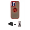 MARSİLYAN™- iPhone 15 Pro Max Kılıf Yörünge Çizgi - Siyah Bilvis Hayalet Cam Ekran Koruyucu + Raze Metal Kamera Lens - SH