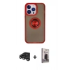 MARSİLYAN™- iPhone 15 Pro Max Kılıf Yörünge Çizgi - Siyah Bilvis Hayalet Cam Ekran Koruyucu + Raze Metal Kamera Lens - TMGI