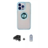 MARSİLYAN™- iPhone 15 Pro Max Kılıf Yörünge Çizgi - Siyah Joko Magic 5D Cam + Raze Metal Kamera Lens - GS