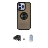 MARSİLYAN™- iPhone 15 Pro Max Kılıf Yörünge Çizgi - Siyah Joko Magic 5D Cam + Raze Metal Kamera Lens - GS