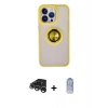 MARSİLYAN™- iPhone 15 Pro Max Kılıf Yörünge Çizgi - Siyah Joko Magic 5D Cam + Raze Metal Kamera Lens - GS