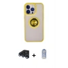 MARSİLYAN™- iPhone 15 Pro Max Kılıf Yörünge Çizgi - Siyah Joko Magic 5D Cam + Raze Metal Kamera Lens - LT