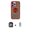 MARSİLYAN™- iPhone 15 Pro Max Kılıf Yörünge Çizgi - Siyah Joko Magic 5D Cam + PVD Metal Kamera Lens - TU