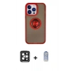 MARSİLYAN™- iPhone 15 Pro Max Kılıf Yörünge Çizgi - Siyah Joko Magic 5D Cam + PVD Metal Kamera Lens - SH