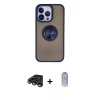 MARSİLYAN™- iPhone 15 Pro Max Kılıf Yörünge Çizgi - Siyah Joko Magic 5D Cam + Raze Metal Kamera Lens - TMGI