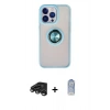 MARSİLYAN™- iPhone 15 Pro Max Kılıf Yörünge Çizgi - Siyah Joko Magic 5D Cam + Raze Metal Kamera Lens - TMGI