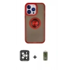 MARSİLYAN™- iPhone 15 Pro Max Kılıf Yörünge Çizgi - Siyah Joko Magic 5D Hayalet Cam + PVD Metal Kamera Lens - GI
