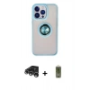 MARSİLYAN™- iPhone 15 Pro Max Kılıf Yörünge Çizgi - Siyah Joko Magic 5D Hayalet Cam + Raze Metal Kamera Lens - GS