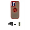 MARSİLYAN™- iPhone 15 Pro Max Kılıf Yörünge Çizgi - Siyah Joko Magic 5D Hayalet Cam + Raze Metal Kamera Lens - GS