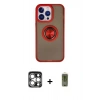 MARSİLYAN™- iPhone 15 Pro Max Kılıf Yörünge Çizgi - Siyah Joko Magic 5D Hayalet Cam + PVD Metal Kamera Lens - GS