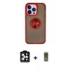 MARSİLYAN™- iPhone 15 Pro Max Kılıf Yörünge Çizgi - Siyah Joko Magic 5D Hayalet Cam + PVD Metal Kamera Lens - TU