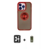 MARSİLYAN™- iPhone 15 Pro Max Kılıf Yörünge Çizgi - Siyah Joko Magic 5D Hayalet Cam + PVD Metal Kamera Lens - SH