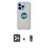 MARSİLYAN™- iPhone 15 Pro Max Kılıf Yörünge Çizgi - Siyah Joko Magic 5D Hayalet Cam + PVD Metal Kamera Lens - SH