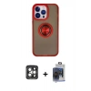 MARSİLYAN™- iPhone 15 Pro Max Kılıf Yörünge Çizgi - Siyah Vanessa Magic Cam + PVD Metal Kamera Lens - GI