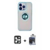 MARSİLYAN™- iPhone 15 Pro Max Kılıf Yörünge Çizgi - Siyah Vanessa Magic Cam + PVD Metal Kamera Lens - LT