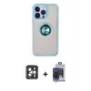 MARSİLYAN™- iPhone 15 Pro Max Kılıf Yörünge Çizgi - Siyah Vanessa Magic Cam + PVD Metal Kamera Lens - GI