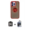 MARSİLYAN™- iPhone 15 Pro Max Kılıf Yörünge Çizgi - Siyah Vanessa Magic Cam + PVD Metal Kamera Lens - TU