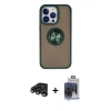 MARSİLYAN™- iPhone 15 Pro Max Kılıf Yörünge Çizgi - Siyah Vanessa Magic Cam + Raze Metal Kamera Lens - TMGI
