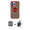 MARSİLYAN™- iPhone 15 Pro Max Kılıf Yörünge Çizgi - Siyah Vanessa Magic Cam + PVD Metal Kamera Lens - SH