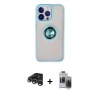 MARSİLYAN™- iPhone 15 Pro Max Kılıf Yörünge Çizgi - Siyah Vanessa Magic Hayalet Cam + Raze Metal Kamera Lens - GS