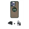 MARSİLYAN™- iPhone 15 Pro Max Kılıf Yörünge Çizgi - Siyah Vanessa Magic Hayalet Cam + Raze Metal Kamera Lens - LT