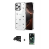 MARSİLYAN™- iPhone 15 Pro Max Kılıf Yörünge Form - Siyah 360 Mat Full Body Arka Koruyucu + Raze Metal Kamera Lens - GS