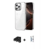 MARSİLYAN™- iPhone 15 Pro Max Kılıf Yörünge Form - Siyah Bilvis 0.18mm Plus Cam Ekran Koruyucu + Raze Metal Kamera Lens - TMGI