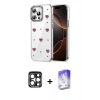 MARSİLYAN™- iPhone 15 Pro Max Kılıf Yörünge Form - Siyah Bilvis 5in1 3D Magic Cam Ekran Koruyucu + PVD Metal Kamera Lens - LT